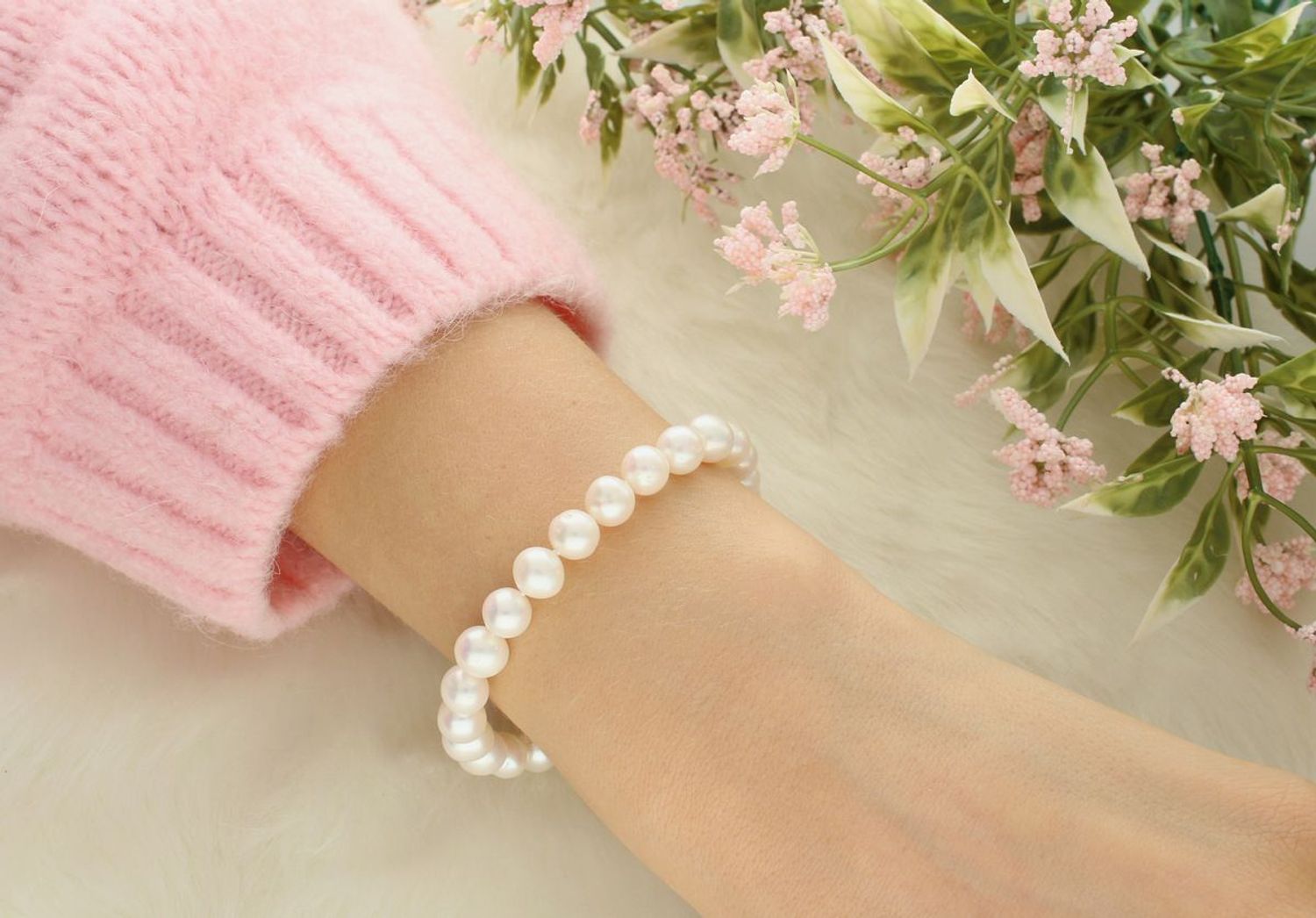 Bransoletka z białych pereł 8 mm – złoto 585  Luksusowa elegancja  B BZ17-7,5B (1).jpg